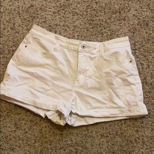 White jean shorts